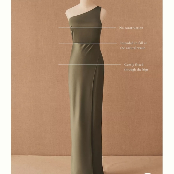 BHLDN (Anthropology) Dylan Satin Charmeuse Dress Dusty Blue Size 10 - Picture 4 of 6